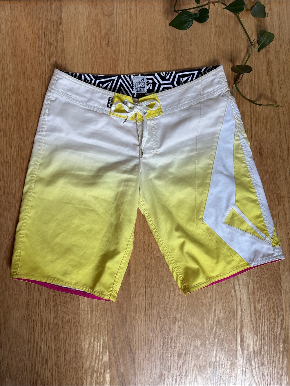 Volcom Miss Mod Yellow Fade Bermuda Board Shorts 5